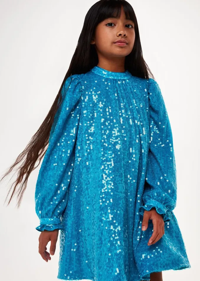 Kids Dresses and Jumpsuits Whistles Blue Sadie Sequin Dress