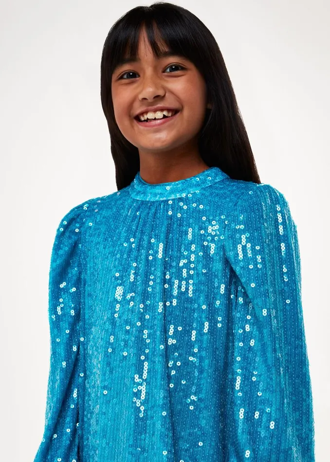 Kids Dresses and Jumpsuits Whistles Blue Sadie Sequin Dress