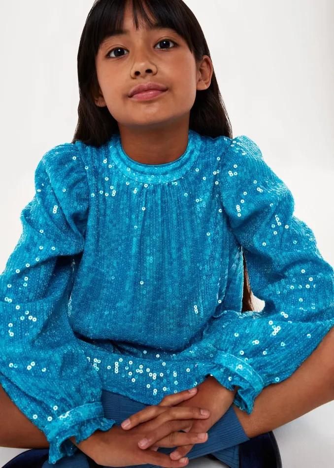 Kids Dresses and Jumpsuits Whistles Blue Sadie Sequin Dress