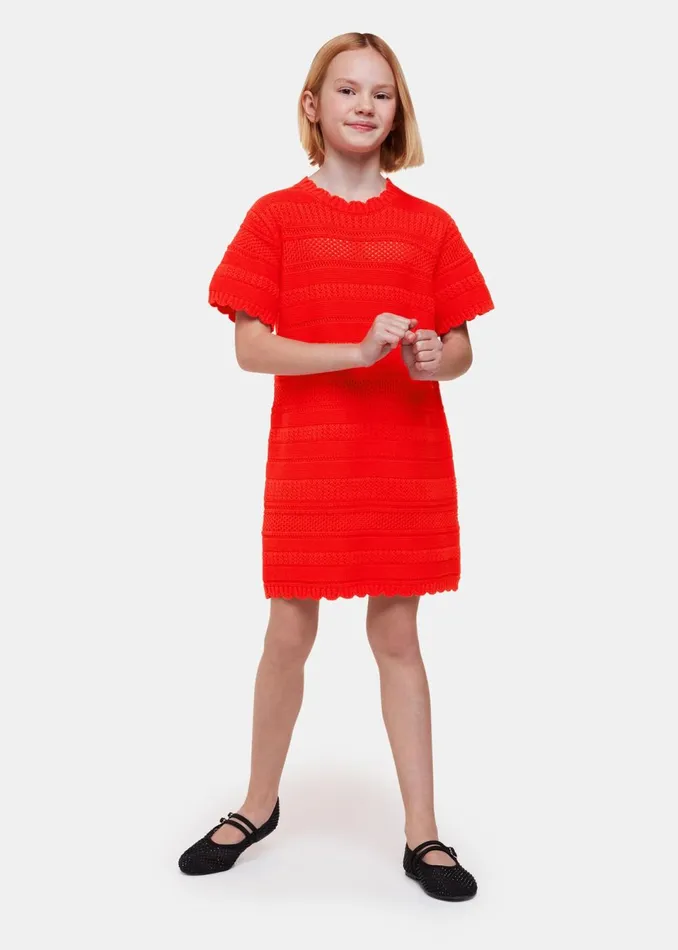 Kids Dresses and Jumpsuits Whistles Red Crochet Knit Midi Dress