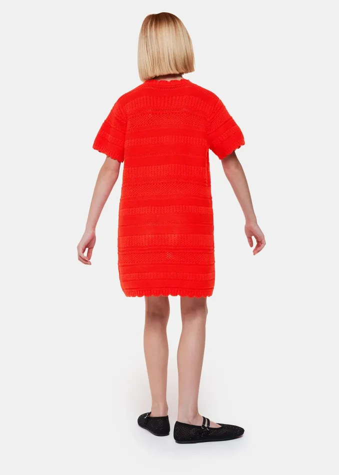 Kids Dresses and Jumpsuits Whistles Red Crochet Knit Midi Dress