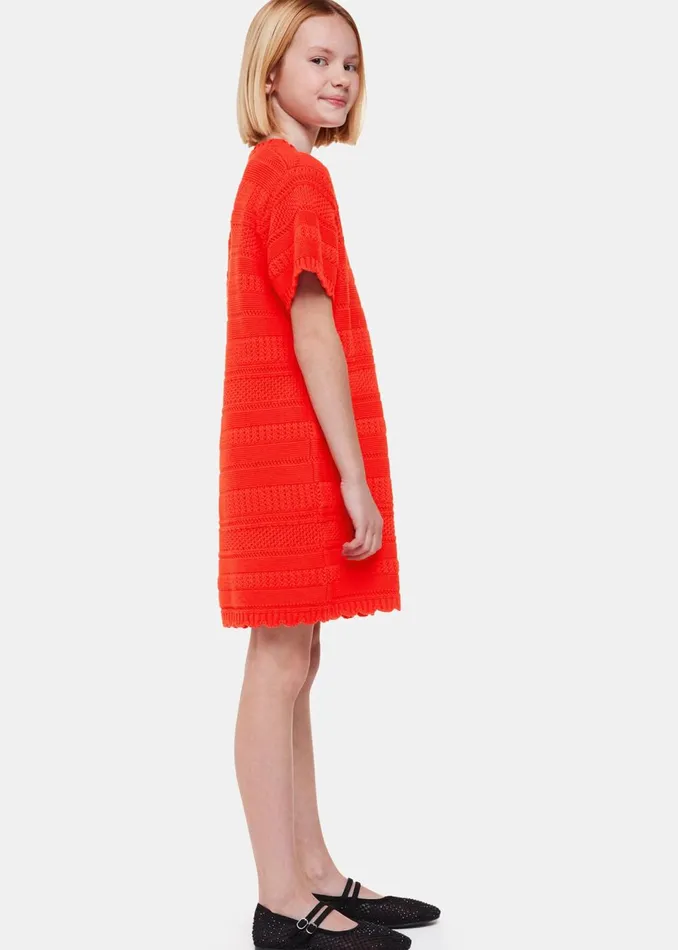 Kids Dresses and Jumpsuits Whistles Red Crochet Knit Midi Dress
