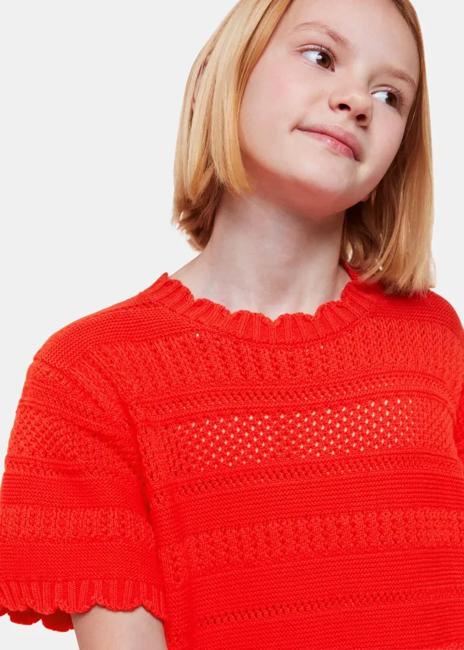 Kids Dresses and Jumpsuits Whistles Red Crochet Knit Midi Dress