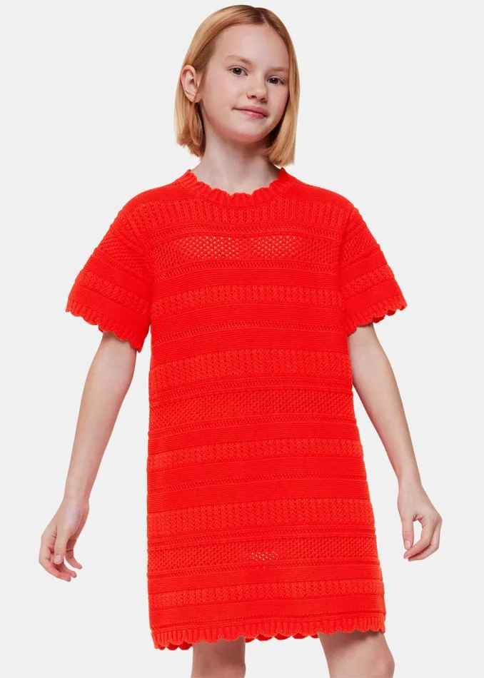 Kids Dresses and Jumpsuits Whistles Red Crochet Knit Midi Dress