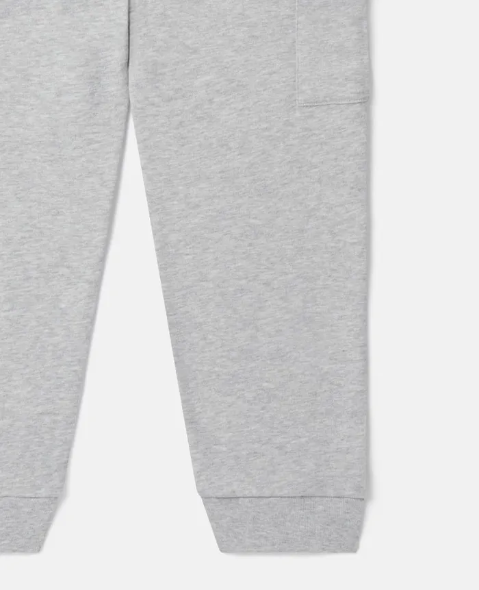 Kids Pants and Shorts Stella McCartney Logo Tape Cargo Joggers Grey Melange