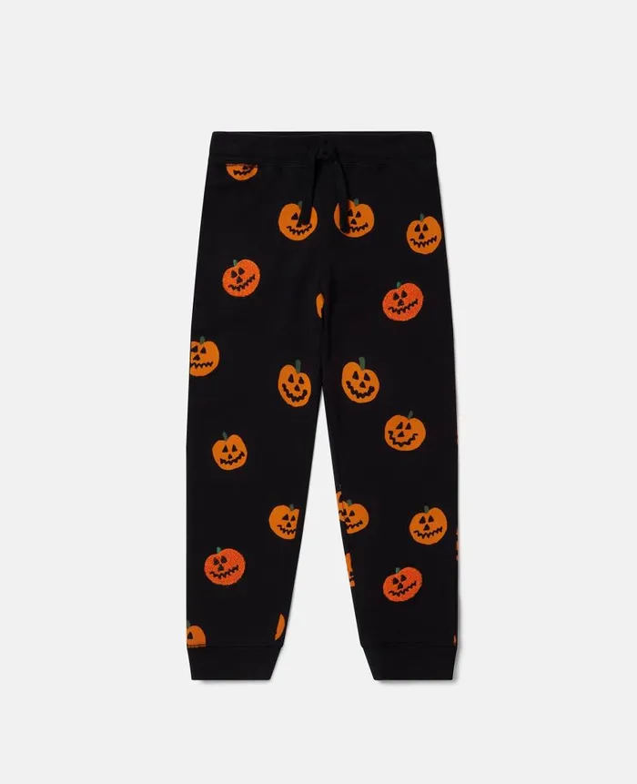 Kids Pants and Shorts Stella McCartney Pumpkin Fleece Joggers Black