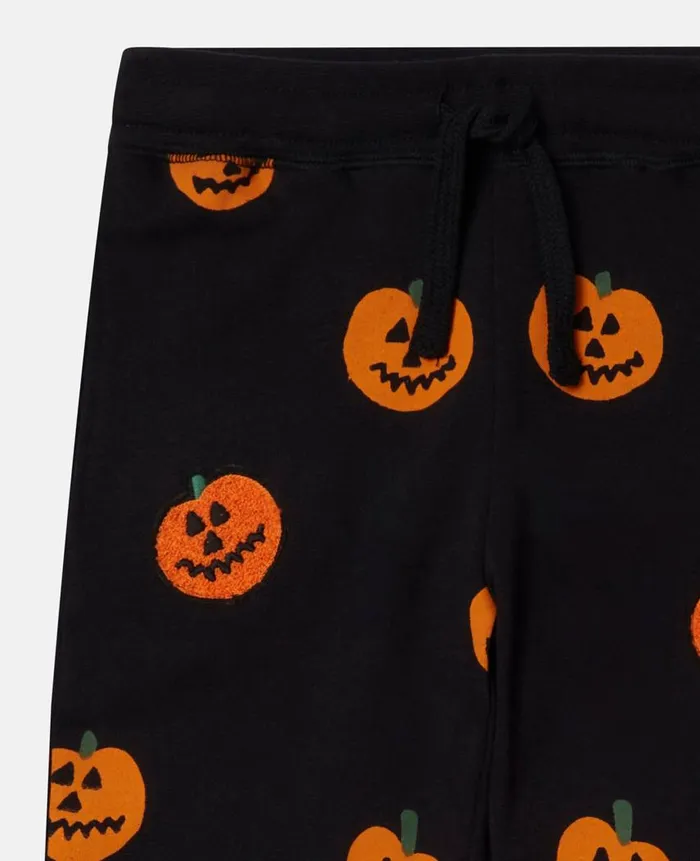 Kids Pants and Shorts Stella McCartney Pumpkin Fleece Joggers Black