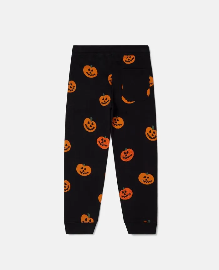Kids Pants and Shorts Stella McCartney Pumpkin Fleece Joggers Black