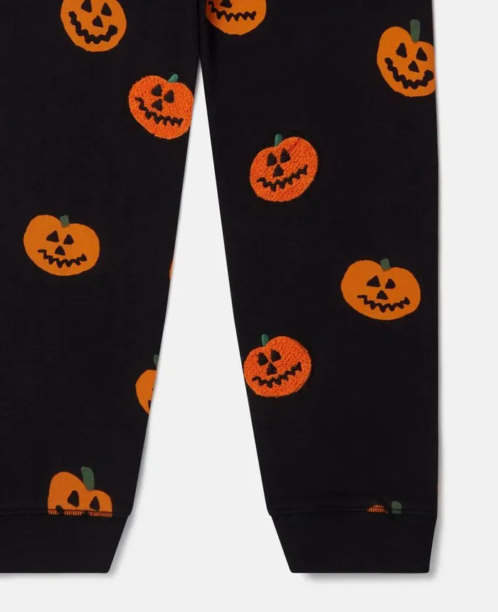 Kids Pants and Shorts Stella McCartney Pumpkin Fleece Joggers Black