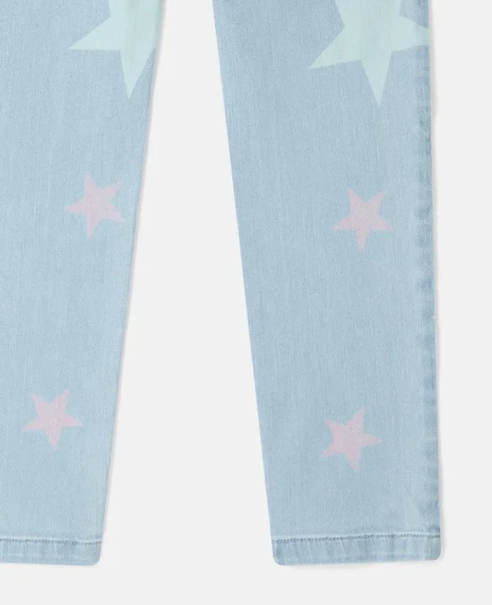 Kids Pants and Shorts Stella McCartney Stella Star Print Skinny Jeans Blue