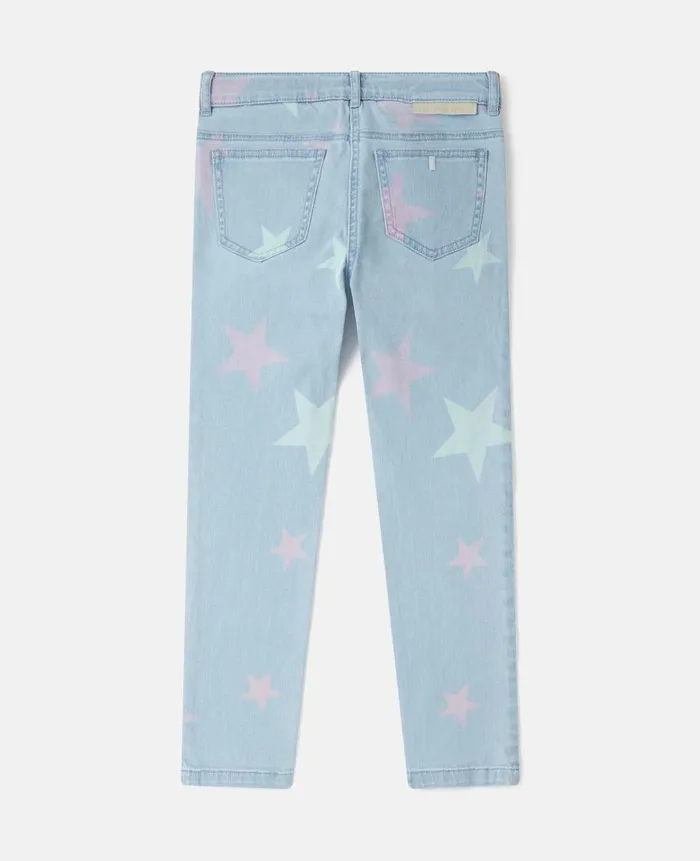 Kids Pants and Shorts Stella McCartney Stella Star Print Skinny Jeans Blue