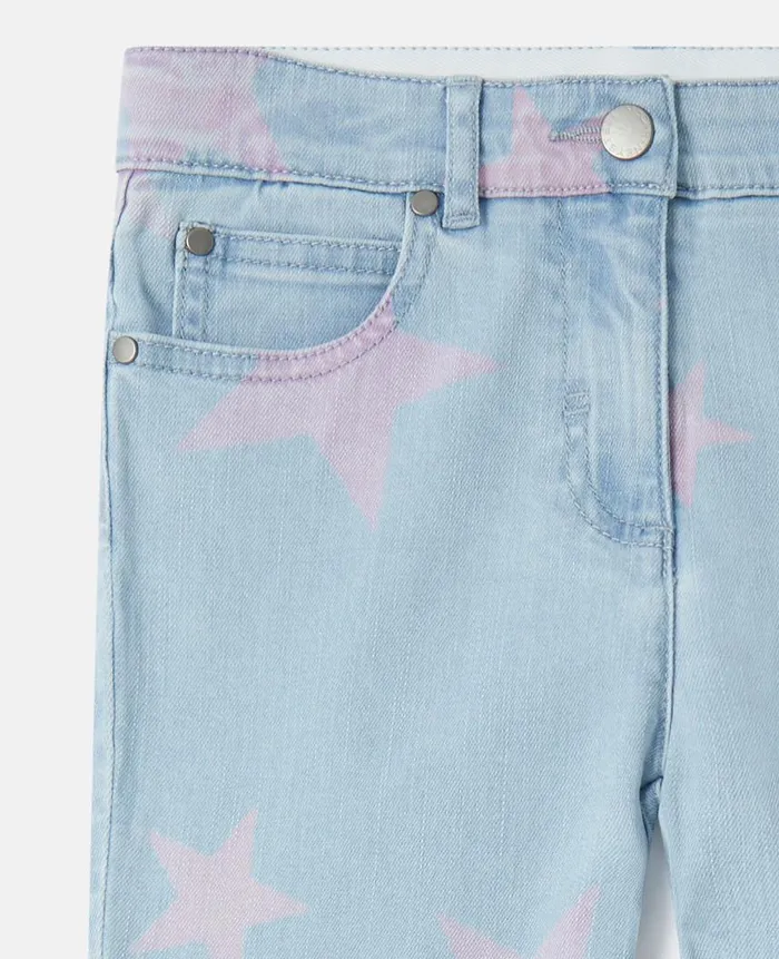Kids Pants and Shorts Stella McCartney Stella Star Print Skinny Jeans Blue