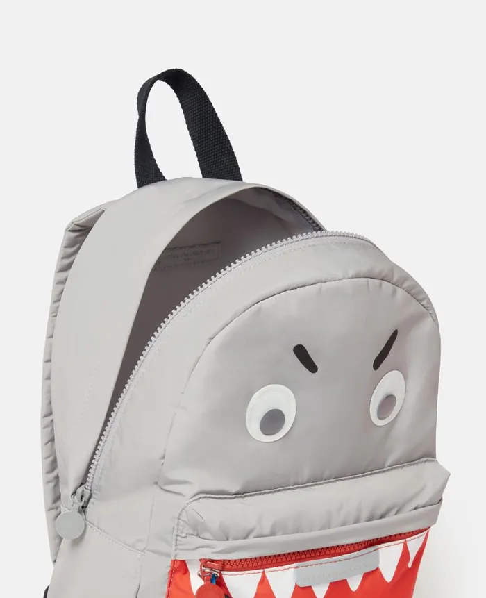 Kids Shoes And Accessories Stella McCartney Shark Print Backpack Grey