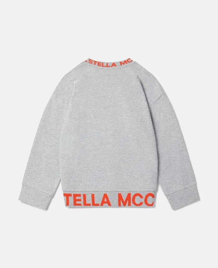 Kids Sweaters and Cardigans Stella McCartney Logo Tape Sweatshirt Grey Melange
