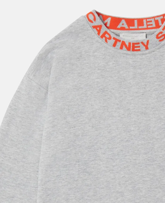 Kids Sweaters and Cardigans Stella McCartney Logo Tape Sweatshirt Grey Melange
