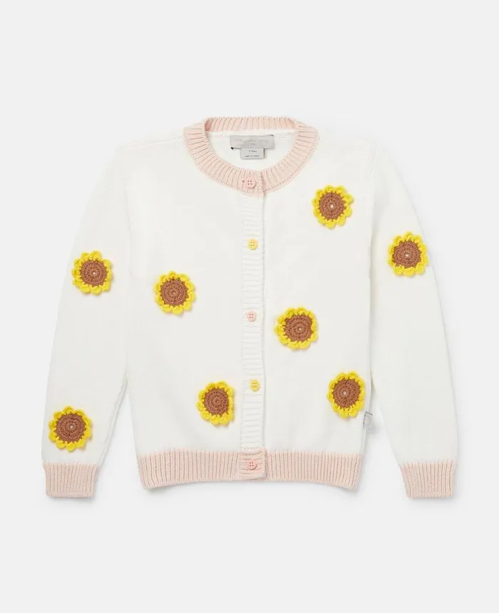 Kids Sweaters and Cardigans Stella McCartney Sunflower Crochet Appliqu Cardigan Ivory Kids Sweaters and Cardigans Stella McCartney Sunflower Crochet Appliqu Cardigan Ivory