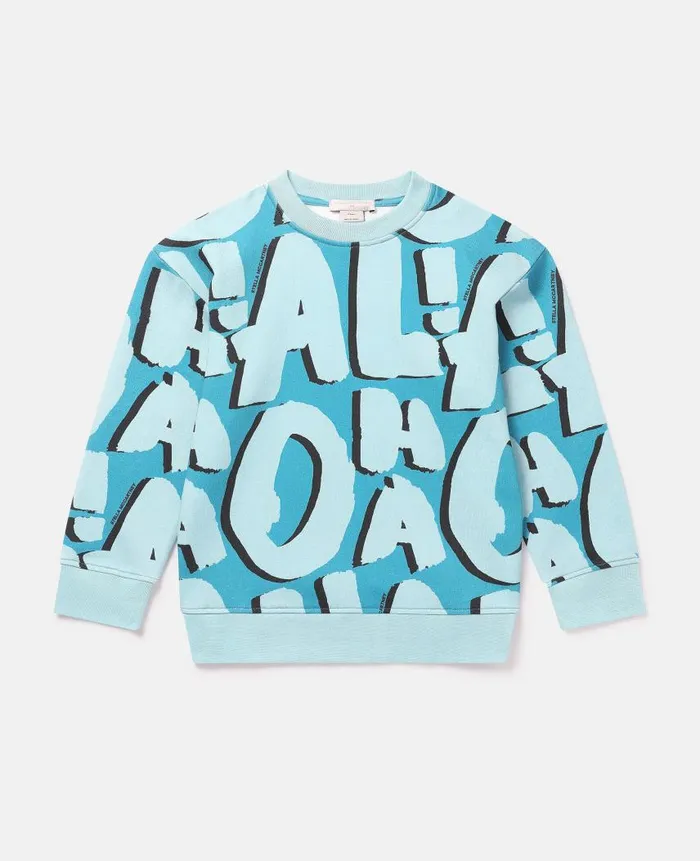 Kids TShirts And Sweatshirt Stella McCartney Aloha Lettering Sweatshirt Bright Blue Kids TShirts And Sweatshirt Stella McCartney Aloha Lettering Sweatshirt Bright Blue