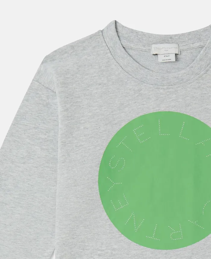 Kids TShirts And Sweatshirt Stella McCartney Logo Disc Sweatshirt Grey Melange
