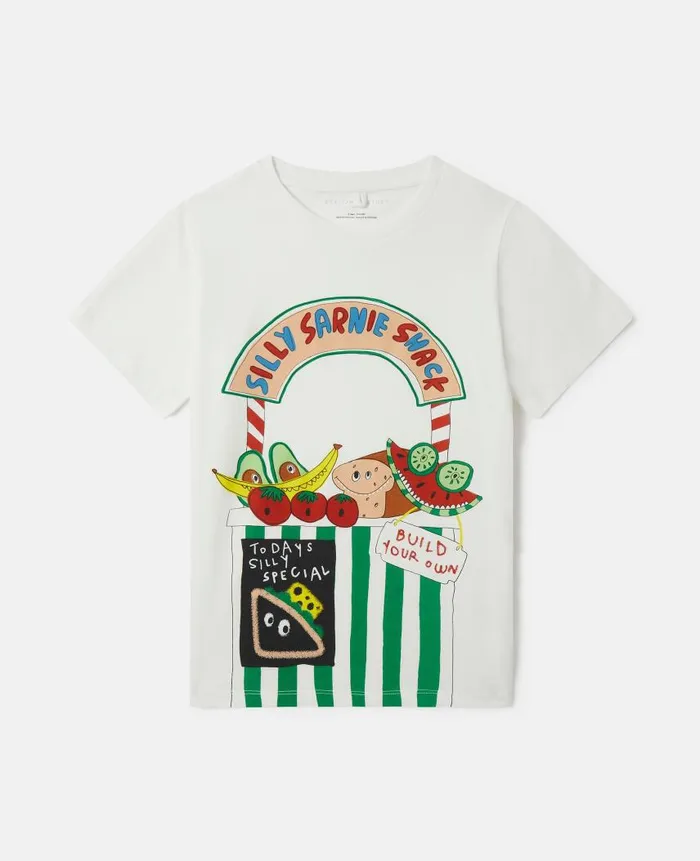 Kids TShirts And Sweatshirt Stella McCartney Sarnie Snack Stall TShirt Ivory