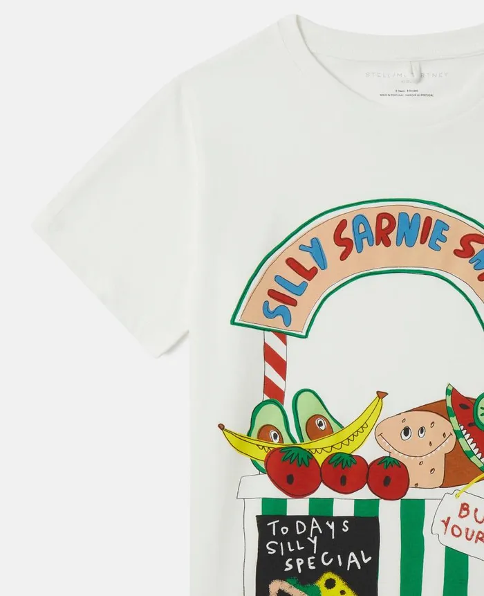 Kids TShirts And Sweatshirt Stella McCartney Sarnie Snack Stall TShirt Ivory