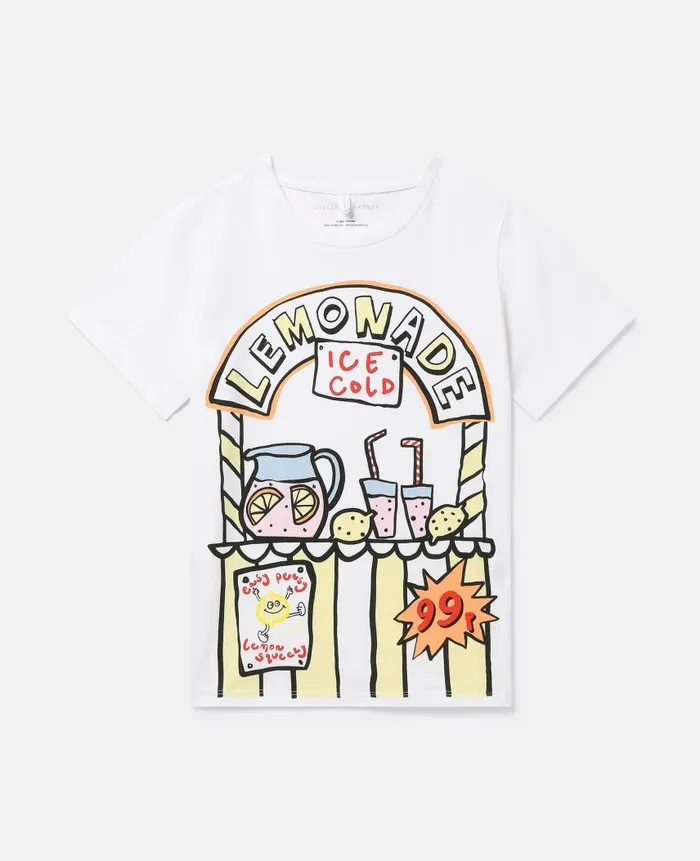 Kids TShirts And Tops Stella McCartney Lemonade Stand TShirt Ivory