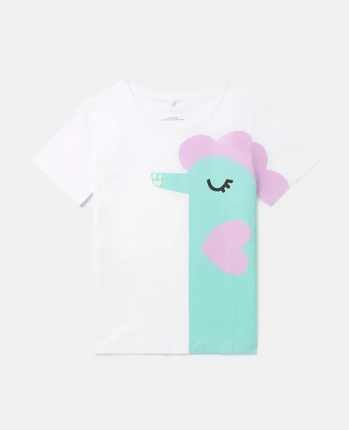 Kids TShirts And Tops Stella McCartney Seahorse Motif TShirt Ivory