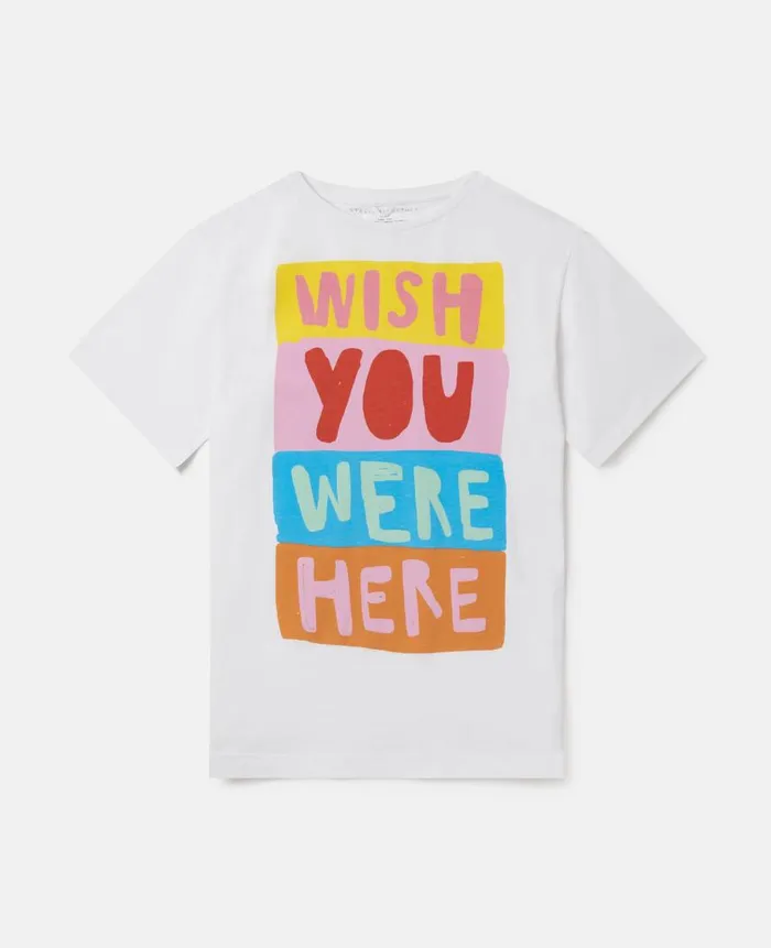 Kids TShirts And Tops Stella McCartney Wish You Were Here Slogan TShirt White Kids TShirts And Tops Stella McCartney Wish You Were Here Slogan TShirt White