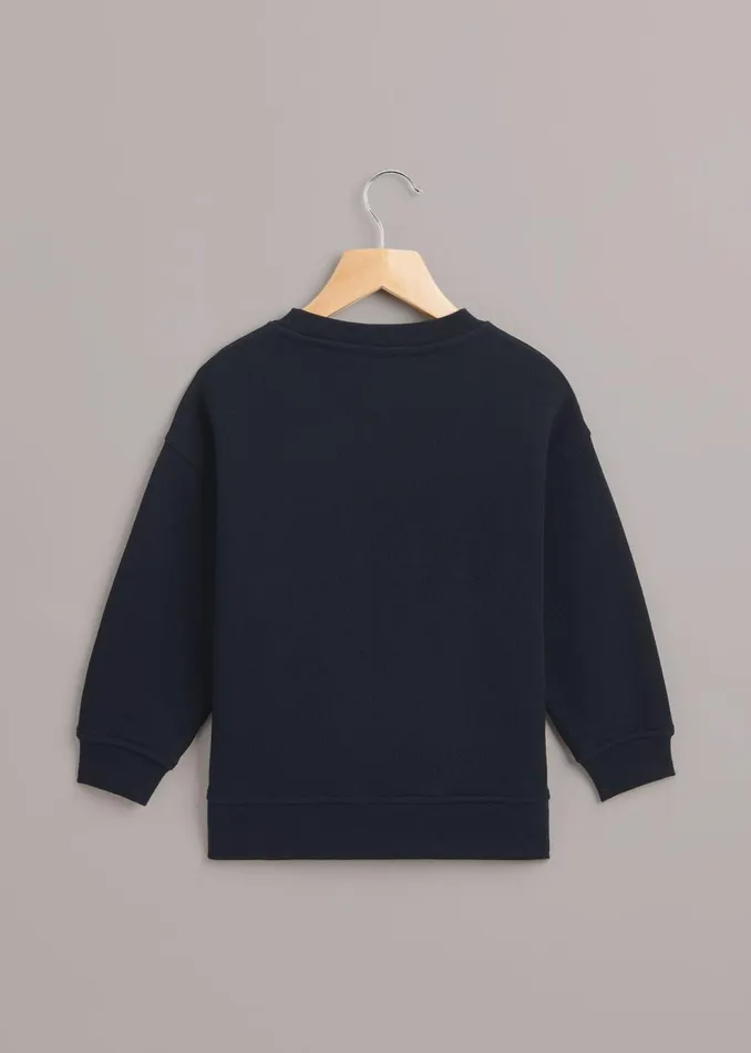 Kids Tops Whistles Navy Monster Sweatshirt