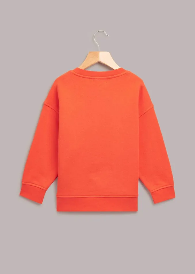 Kids Tops Whistles Red Saturday Sweatshirt