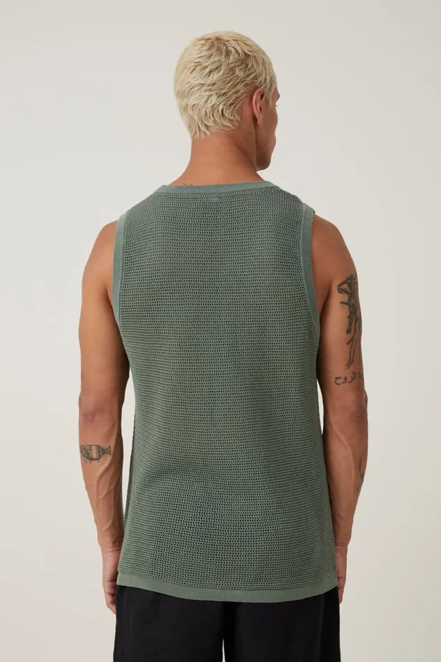 Knit Tank Sage Green Men Cotton On Tees and Tanks Knit Tank Sage Green Men Cotton On Tees and Tanks