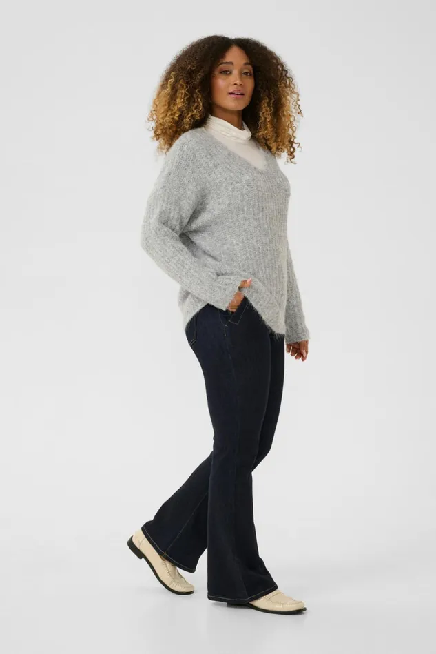 Knitwear and Cardigans Women CULTURE CUbrava Knitted Sweater Light Grey Melange