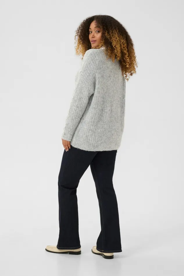 Knitwear and Cardigans Women CULTURE CUbrava Knitted Sweater Light Grey Melange