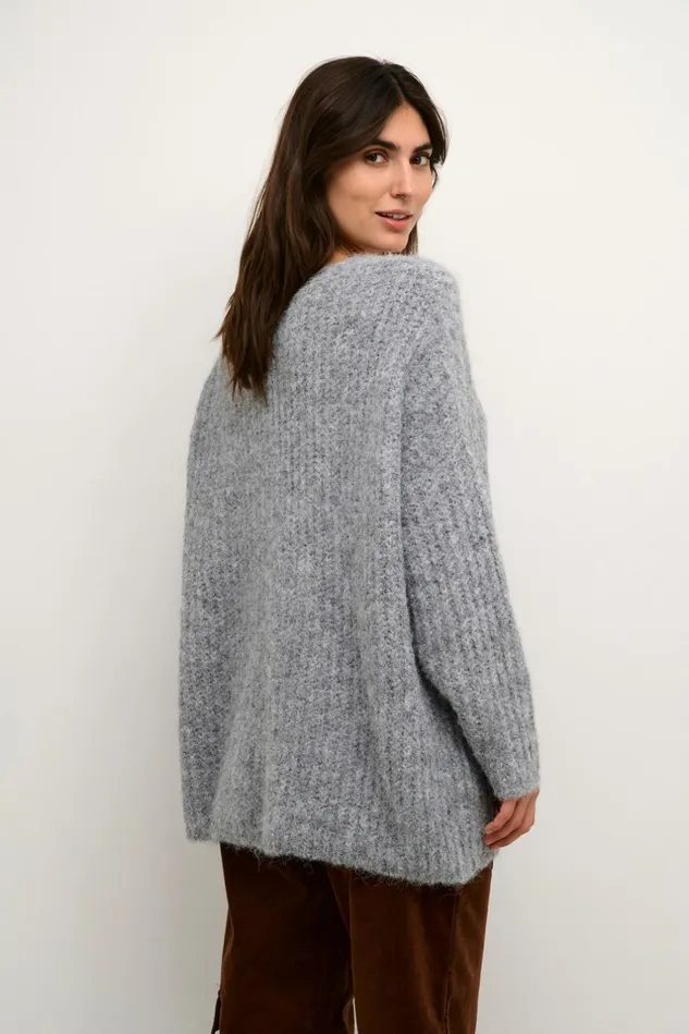 Knitwear and Cardigans Women CULTURE CUbrava Knitted Sweater Light Grey Melange