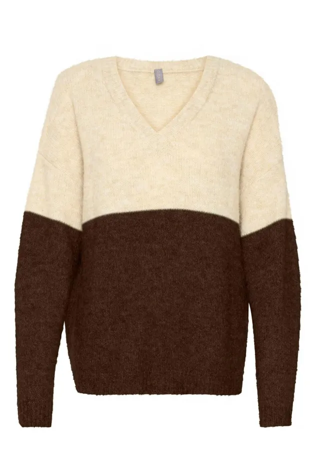 Knitwear and Cardigans Women CULTURE CUkimmy Pullover Oyster Potting Soil Melange