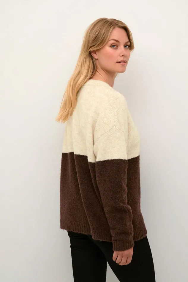 Knitwear and Cardigans Women CULTURE CUkimmy Pullover Oyster Potting Soil Melange
