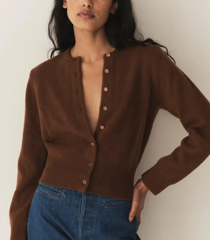 Knitwear Women DEN Fairchild Cashmere Cardigan Cordovan