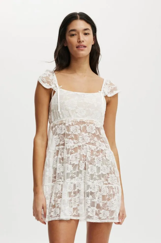 Lace Babydoll Nightie White Women Cotton On Pajamas