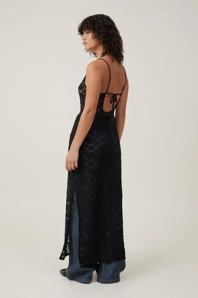 Lace Slip Maxi Dress Black Women Cotton On Dresses