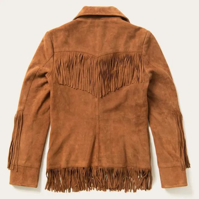 Lamb Suede Fringed Jacket Brown Women Stetson Fringe Jackets