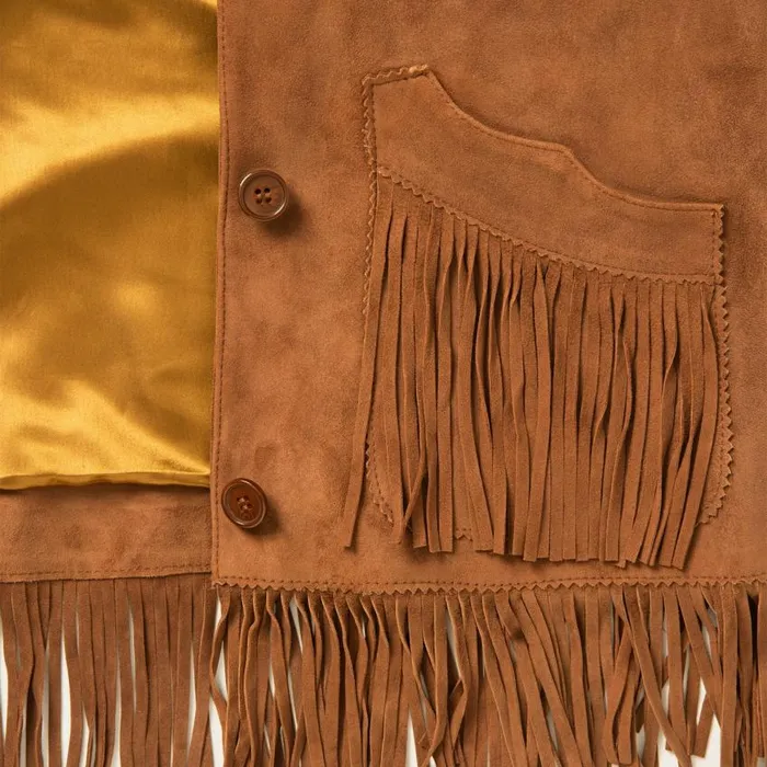 Lamb Suede Fringed Jacket Brown Women Stetson Fringe Jackets