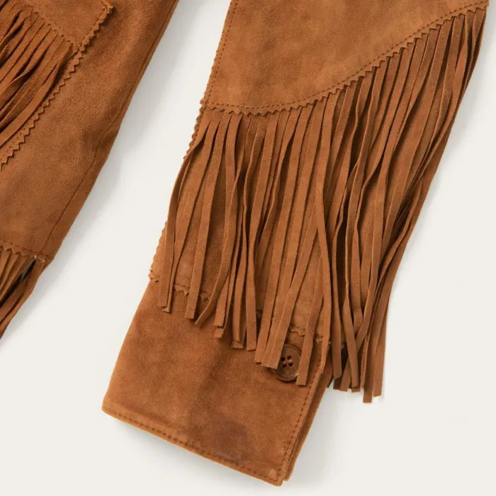 Lamb Suede Fringed Jacket Brown Women Stetson Fringe Jackets