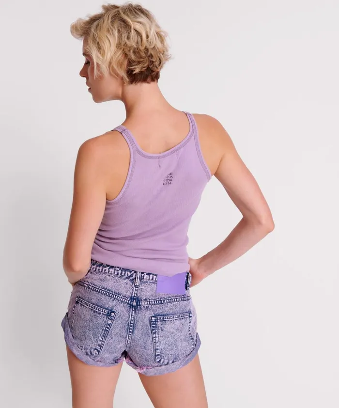 LAVENDER FROST ONE TEASPOON RIB SINGLET Women One Teaspoon Tees and Tanks LAVENDER FROST ONE TEASPOON RIB SINGLET Women One Teaspoon Tees and Tanks