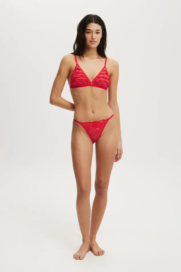 Layla Lace Triangle Bralette Cherry Pie Women Cotton On Bras