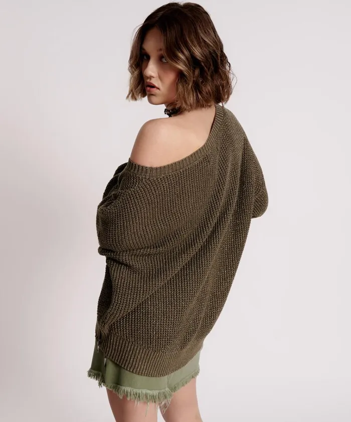 LE FREAK METALLIC ZIPPED KNIT SWEATER Women One Teaspoon Knitwear LE FREAK METALLIC ZIPPED KNIT SWEATER Women One Teaspoon Knitwear