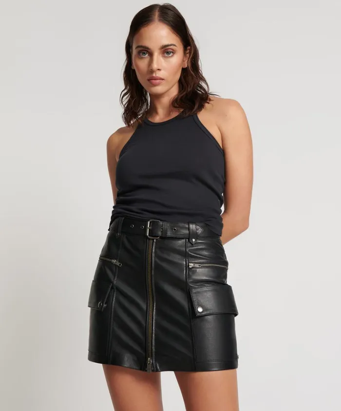 LEATHER BIKER MINI SKIRT Women One Teaspoon Bottoms
