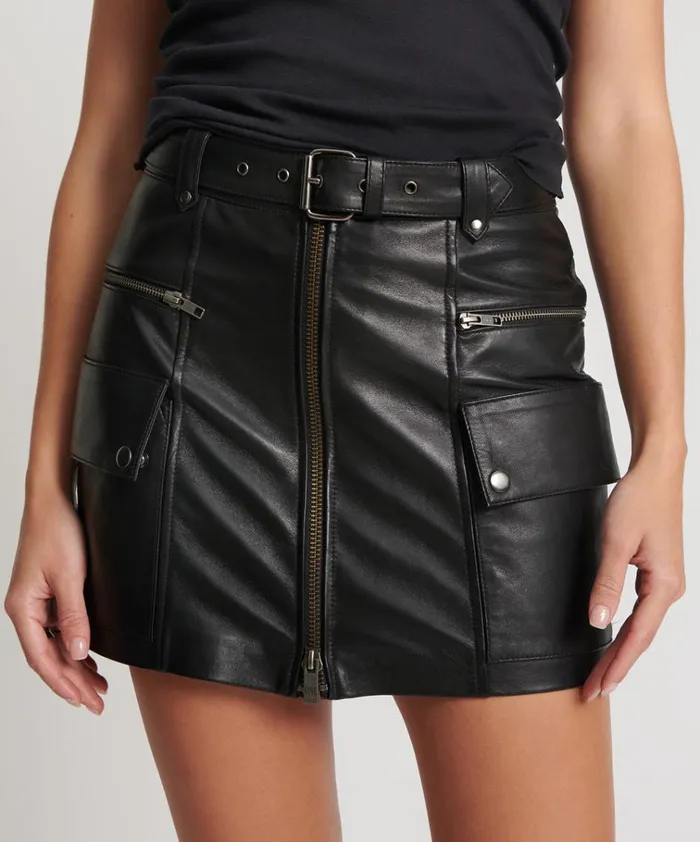 LEATHER BIKER MINI SKIRT Women One Teaspoon Bottoms LEATHER BIKER MINI SKIRT Women One Teaspoon Bottoms