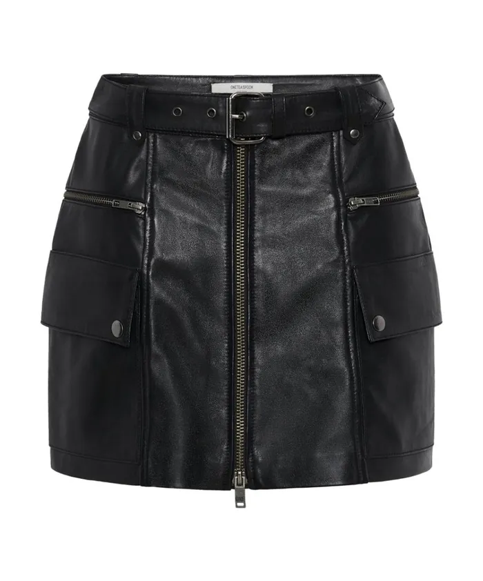 LEATHER BIKER MINI SKIRT Women One Teaspoon Bottoms LEATHER BIKER MINI SKIRT Women One Teaspoon Bottoms