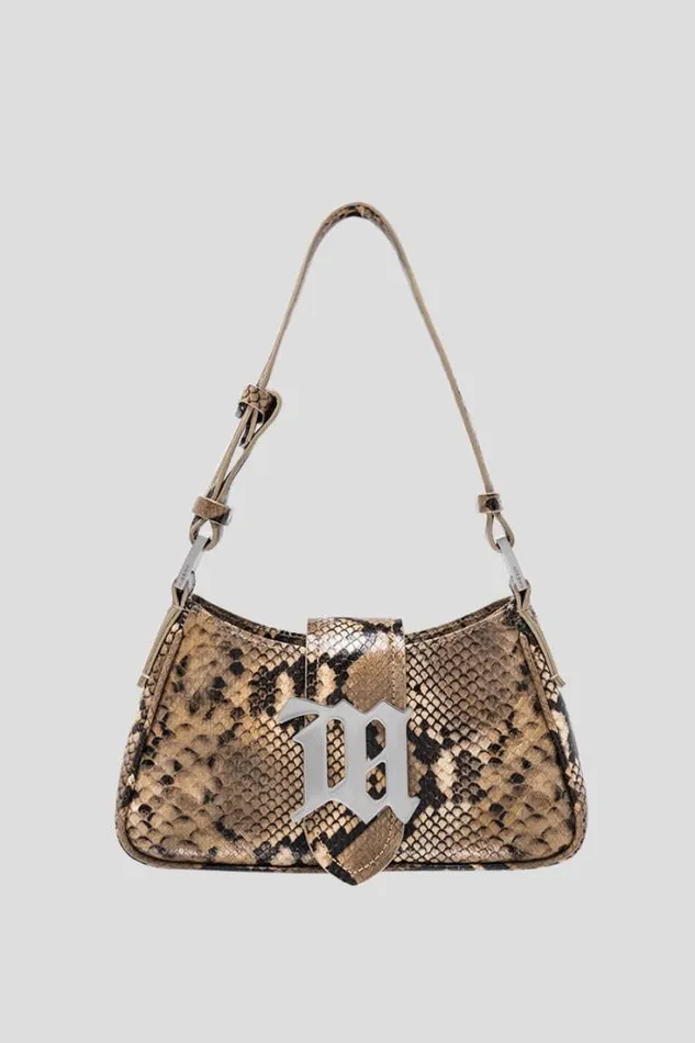 Leather Shoulder Bag Small Snakeskin Snakeskin Beige Women MISBHV Bags