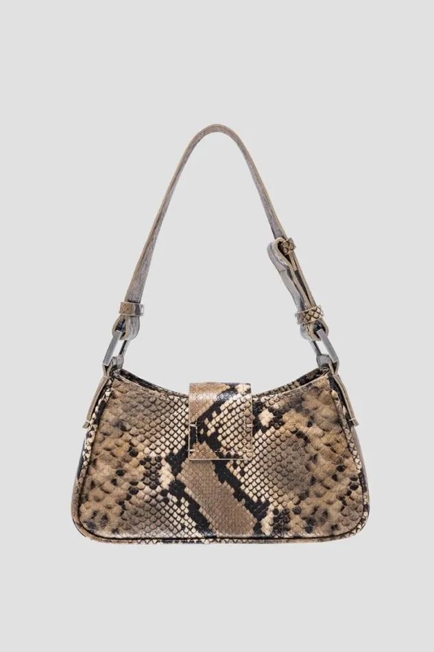 Leather Shoulder Bag Small Snakeskin Snakeskin Beige Women MISBHV Bags