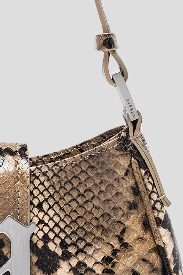 Leather Shoulder Bag Small Snakeskin Snakeskin Beige Women MISBHV Bags